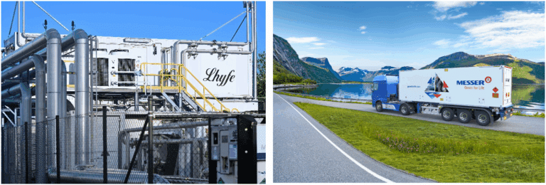 production site and hydrogen truck